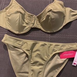 Olive Green Under wire Swim suit